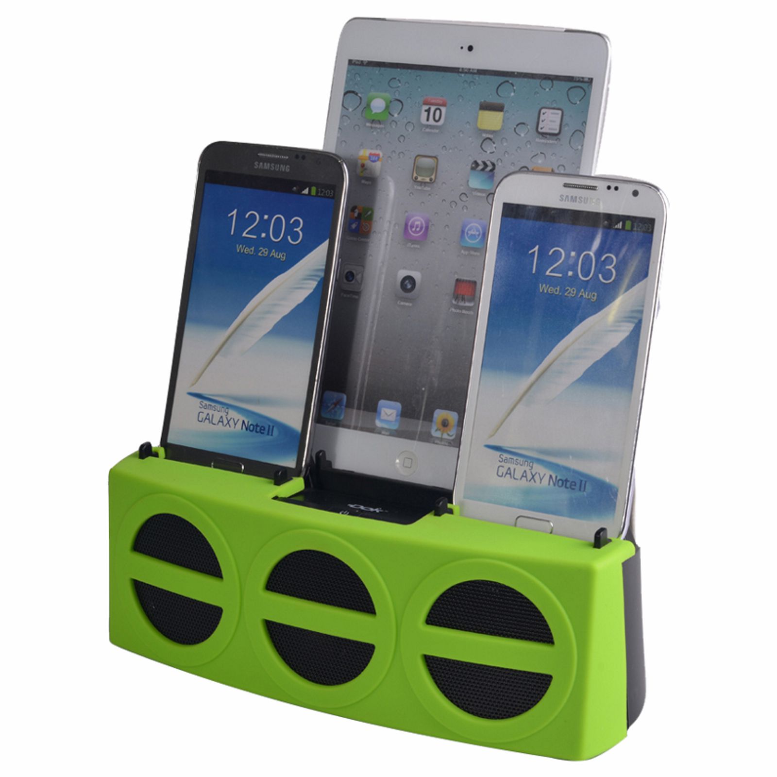 CR33GN - 5 Port Smart Phone Charger with Bluetooth Speaker and Speaker Phone (Green Face) CR33GN - 5 Port Smart Phone Charger with Bluetooth Speaker and Speaker Phone (Green Face)